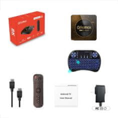 Multimediální centrum Smart TV Box G96 Max , Android 13.0, set-top box Hevc 265 Netflix,16 GB, WiFi , 8K UHD + i8 RGB podsvícená klávesnice