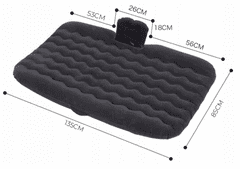 Bass Nafukovací matrace do auta 135 x 80 cm šedá BP-4195-gray