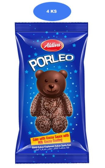 Aldiva Porleo tmavý čokoládový medvídek 50g (4 ks)