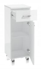 Deftrans Stojící koupelnová skříňka bílý lesk Mea 30 cm