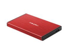 Natec Externí box pro HDD 2,5" USB 3.0 Rhino Go, červený, hliníkové tělo