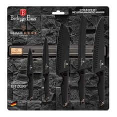 Berlingerhaus Sada nožů BH-2698 s magnetickým držákem 6 ks Black Rose Collection