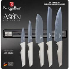 Berlingerhaus Sada nožů BH-2839 s magnetickým držákem 6 ks Aspen Collection
