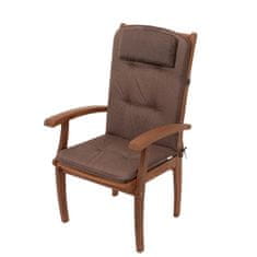 Hobbygarden Polštář BENITA s podhlavníkem na židli, křeslo, zahradní lehátko 121x50x6cm, barva hnědá