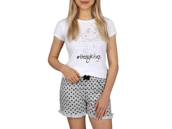 sarcia.eu Snoopy Dívčí pyžamo s krátkým rukávem, bílé a šedé pyžamo