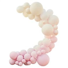MojeParty Sada balónků na balónkový oblouk OMBRÉ tělová-růžová 75 ks
