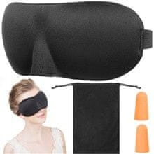 Iso Trade Maska na spaní 3D + špunty do uší Černá ISO