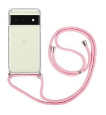 TopQ Kryt Google Pixel 6a 5G s růžovou šňůrkou průhledný 97914