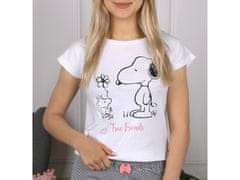 sarcia.eu Snoopy Dívčí pyžamo s krátkým rukávem v bílé a tmavě modré barvě, letní pruhované pyžamo 9 let 134 cm