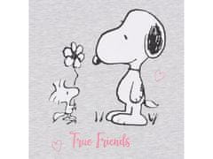 sarcia.eu Snoopy Snoopy šedé a růžové dívčí pyžamo s krátkým rukávem, letní pruhované pyžamo 11 let 146 cm