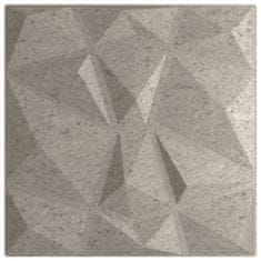 Greatstore Nástěnné panely 24 ks betonově šedé 50 x 50 cm EPS 6 m² diamant