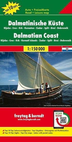 Freytag & Berndt AK 7404 Dalmátské pobřeží 1:150 000 / automapa + mapa volného času