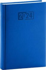 Denní diář Aprint 2024, modrý, 15 × 21 cm