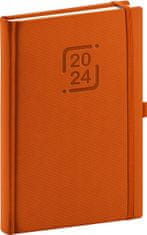 Denní diář Catanella 2024, oranžový, 15 × 21 cm