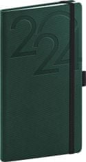Kapesní diář Ajax 2024, zelený, 9 × 15,5 cm