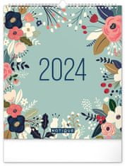 Kalendář 2024 nástěnný: Květy, 30 × 34 cm