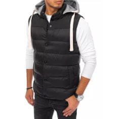 Dstreet Pánská zimní prošívaná vesta s kapucí ROLA černá tx3936 XXL