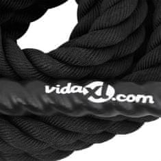 Greatstore Posilovací lano černé 9 m 6,8 kg polyester