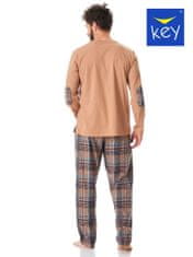 Key Pánské pyžamo Key MNS 421 B23 M-2XL tmavě béžová XXL