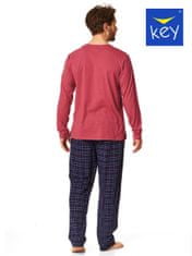 Key Pánské pyžamo Key Mns 451 B22 M-2XL kaštanově modrá M