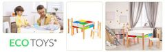 EcoToys Multifunkční dřevěný stůl pro děti | + 2 židle