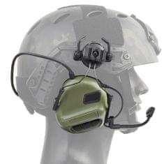 Partizan tactical Sluchátka FAST Helmet Olive s taktickým ozvučením, aktivním potlačením hluku a podporou pro rádiové spojení