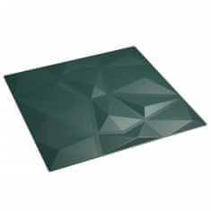 Greatstore Nástěnné panely 24 ks zelené 50 x 50 cm EPS 6 m² diamant