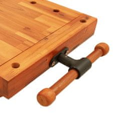 Vidaxl Pracovní deska se svěrákem 52x44x9,5 cm masivní akáciové dřevo