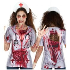 Guirca Dámské tričko krátký rukáv "Zombie zdravotní sestra"