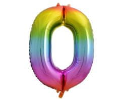 GoDan Fóliový balón číslo 0 - duhová - 92 cm