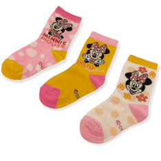 EUROSWAN Dívčí vysoké ponožky Sunshine Minnie Mouse 3 ks 23–26 Vícebarevná
