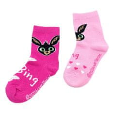 Eplusm Dívčí vysoké ponožky veselý Bing 2 ks 31–34 Růžová