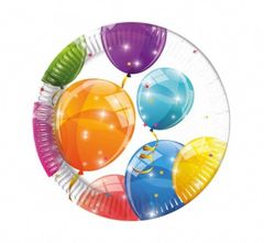 Procos Papírové talíře Sparkling Balloons - 8 ks / 19,5 cm