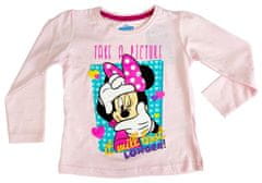 Eplusm Dívčí tričko s dlouhým rukávem "Minnie Mouse" růžová 122 / 6–7 roků Růžová