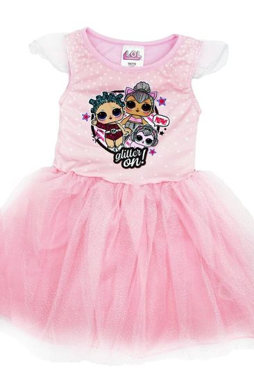 Eplusm Dětské šaty "LOL" růžová