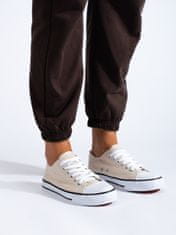 Amiatex Trendy tenisky dámské hnědé bez podpatku + Ponožky Gatta Calzino Strech, odstíny hnědé a béžové, 38