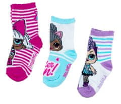 Eplusm Dívčí vysoké ponožky Glitter on LOL 3 ks 23–26 Vícebarevná