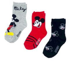 Eplusm Chlapecké vysoké ponožky Happy Mickey Mouse 3 ks 31–34 Vícebarevná
