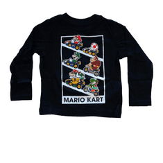 SETINO Chlapecké tričko s dlouhým rukávem Super Mario Kart 104 / 3–4 roky Černá
