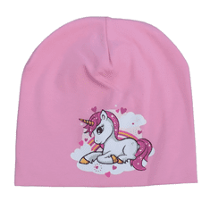 SETINO Dívčí bavlněná čepice Unicorn 54 cm Růžová