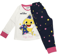Eplusm Dívčí bavlněné pyžamo Baby Shark Good Night 92 / 1–2 roky Bílá