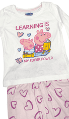 Eplusm Dívčí bavlněné pyžamo Prasátko Peppa Super Power Ružová 116 / 5–6 roků