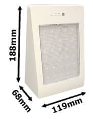 T-LED Solární fasádní svítidlo s pohybovým čidlem bílé Barva světla: Studená bílá 106106