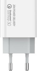 ColorWay 1x USB-C/ síťová nabíječka/ 20W/ 100V-240V/ Bílá