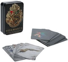 CurePink Hrací karty v plechové krabičce Harry Potter: Bradavice