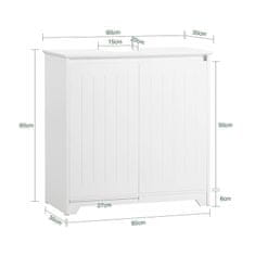 SoBuy SoBuy BZR108-W Koupelnová skříňka Skříňka pod umyvadlo Koupelnová skříňka Koupelnový nábytek Bílá 60x60x30cm