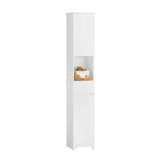 SoBuy SoBuy BZR109-W Vysoká skříňka Koupelnová skříňka Úzká koupelnová polička Koupelnový nábytek Bílá 30x170x30cm
