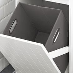 SoBuy SoBuy BZR110-W Prádelní skříň Koš na prádlo Koupelnová skříňka Koupelnový nábytek Bílá 40x86x39cm