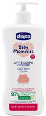 Chicco Mléko jemné tělové s dávkovačem Baby Moments Sensitive 97 % přírodních složek 500 ml