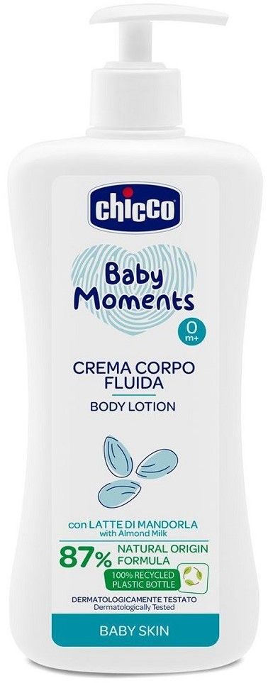 Levně Chicco Mléko tělové s dávkovačem Baby Moments 87 % přírodních složek 500 ml